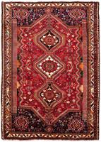 Morgenland Wollteppich Shiraz Medaillon 246 x 160 cm, rechteckig, 0,1 mm Höhe, Unikat mit Zertifikat