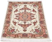 Morgenland Wollteppich Täbriz - 50 Raj Blumenmuster Beige 94 x 61 cm, rechteckig, 0,8 mm Höhe, Handgeknüpft
