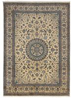 Morgenland Wollteppich Nain 9la Medaillon Beige 345 x 244 cm, rechteckig, 0,6 mm Höhe, Unikat mit Zertifikat