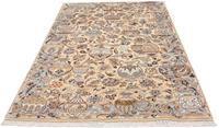 Morgenland Wollteppich Kaschmar Figurativ Beige 202 x 128 cm, rechteckig, 0,8 mm Höhe, Unikat mit Zertifikat
