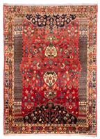 Morgenland Wollteppich Shiraz Medaillon Rosso 274 x 203 cm, rechteckig, 1 mm Höhe, Unikat mit Zertifikat