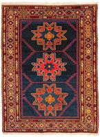 Morgenland Wollteppich Ardebil Medaillon Blu scuro 173 x 128 cm, rechteckig, 1 mm Höhe, Unikat mit Zertifikat