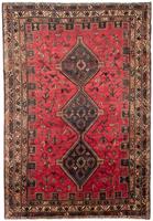 Morgenland Wollteppich Shiraz Medaillon Rosso 294 x 217 cm, rechteckig, 1 mm Höhe, Unikat mit Zertifikat