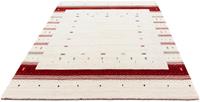 Morgenland Wollteppich Loribaft Bordüre Beige 198 x 145 cm, rechteckig, 1,8 mm Höhe, Sehr weicher Flor