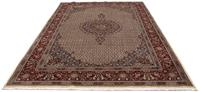 Morgenland Wollteppich Moud Medaillon Beige 305 x 202 cm, rechteckig, 1 mm Höhe, Unikat mit Zertifikat