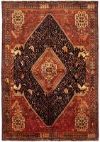 Morgenland Wollteppich Shiraz Medaillon 257 x 183 cm, rechteckig, 0,1 mm Höhe, Unikat mit Zertifikat