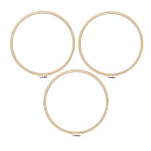 3x stuks houten ronde borduurring 25 cm -