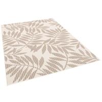 Pergamon In & Outdoor Teppich Flachgewebe Campus Blätter Teppiche beige Gr. 80 x 150