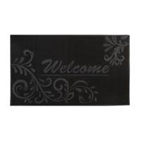 Relaxdays Fußmatte Gummi Welcome schwarz