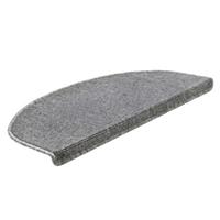 En.casa Stufenmatten 15er Set Treppenmatten 65 x 24 cm Halbrund Treppenschoner Selbstklebend in verschiedenen Farben hellgrau