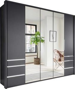 Wimex Kleiderschrank Everly (Everly, Kleiderschrank) 250x65x216cm graphit Spiegel 3-türig