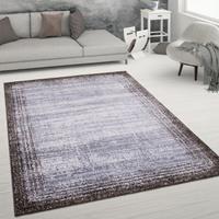 PACO HOME Teppich Wohnzimmer Kurzflor Vintage Abstraktes Muster Mit Bordüre Braun Creme 160x220 cm