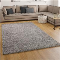 PACO HOME Shaggy Hochflor Langflor Teppich Sky Einfarbig in Grau 60x100 cm