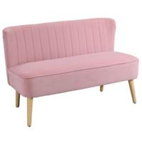 HOMCOM 2 Sitzer mit weicher Polsterung pink