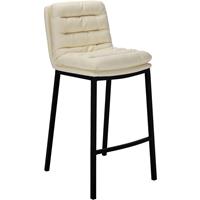 CLP Barhocker Dundalk Kunstleder-creme-Metall matt schwarz