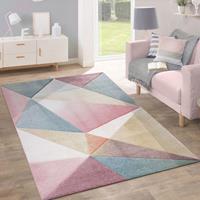 PACO HOME Teppich Kurzflor Modern Trendig Pastell Geometrisches Design Inspiration Multi 240x320 cm