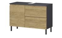 GERMANIA Wastafelonderkast Scantic Breedte 80 cm, badkamerkast, verstelbare plank, deurdemping, greeploze look, MDF-fronten