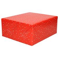 Shoppartners 2x Rollen Inpakpapier/cadeaupapier rood met gekleurde druppels print 200 x 70 cm -