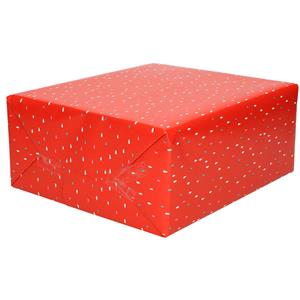 Shoppartners 3x Rollen Inpakpapier/cadeaupapier rood met gekleurde druppels print 200 x 70 cm -
