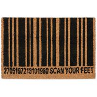 RELAXDAYS Fußmatte Kokos, Barcode-Motiv, 60 x 40 cm, rutschfester Fußabtreter, Türvorleger innen & außen, natur/schwarz