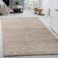 PACO HOME Teppich Kurzflor Modern Gemütlich Preiswert Mit Melierung Beige Creme Braun 70x140 cm