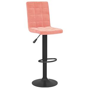 vidaXL Barkrukken 2 st fluweel roze
