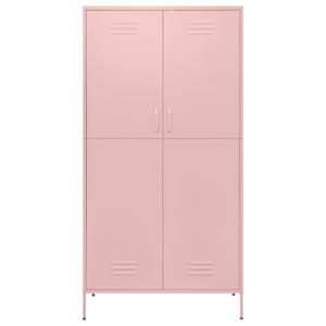 vidaXL Kledingkast 90x50x180 cm staal roze