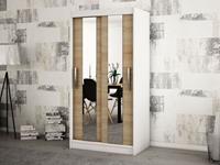 Mobistoxx Kast POLETTE 2 schuifdeuren 100 cm wit/sonoma