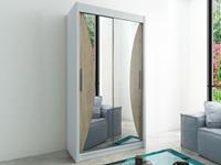 Mobistoxx Kast MONACORNE 2 schuifdeuren 100 cm wit/sonoma