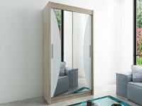 Mobistoxx Kast MONACORNE 2 schuifdeuren 100 cm sonoma/wit