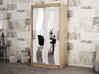 Mobistoxx Kast SEWITE 2 schuifdeuren 120 cm sonoma/wit