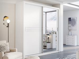 Mobistoxx Kast IDOLE DELUXE 2 schuifdeuren mat wit
