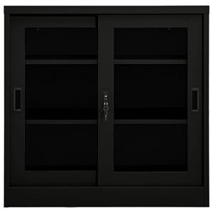 VIDAXL Schrank mit Schiebetür Schwarz 90x40x90 cm Stahl