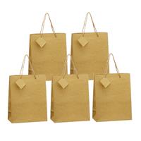 Cepewa Set van 12x stuks luxe gouden papieren giftbags/cadeau tasjes met glitters 21 x 26 x 10 cm -