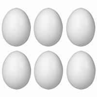 Rayher hobby materialen Pakket van 6x stuks piepschuim eieren 10 cm -