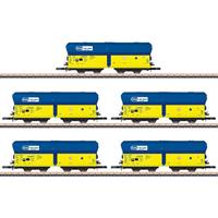 086311 Z set van 5 goederenwagen Falns voor kolentransport van de PKP