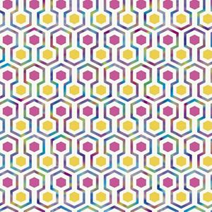 GOOD VIBES Tapete Hexagon Pattern Rosa und Gelb