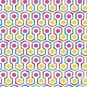 Good Vibes Behang Hexagon Pattern roze en geel