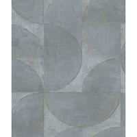 VINTAGE DELUXE Tapete Graphic Circle Look Metallic-Grau