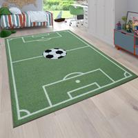PACO HOME Kinder-Teppich, Spiel-Teppich Für Kinderzimmer Mit Fußball-Motiv, In Grün 240x340 cm - 