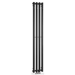 Aqualine Sapho Pilon badkamerradiator met 8 haken 27x180 mat zwart