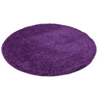 Pergamon Hochflor Langflor Shaggy Teppich Fluffy Rund Teppiche lila Gr. 120 x 120