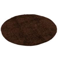 Pergamon Hochflor Langflor Shaggy Teppich Fluffy Rund Teppiche dunkelbraun Gr. 120 x 120