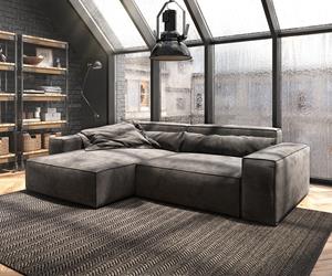 DELIFE Ecksofa Sirpio XL 270x175 cm Mikrofaser Khakibraun Kedernaht
