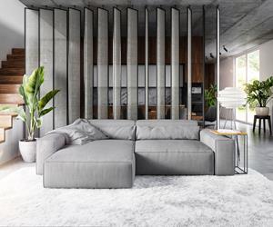 DELIFE Ecksofa Sirpio XL 270x175 cm Mikrofaser Grau Kedernaht