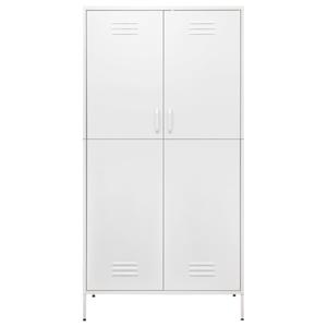 vidaXL Kledingkast 90x50x180 cm staal wit