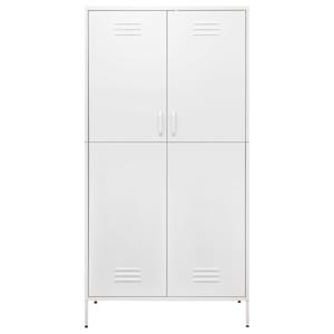 VidaXL Kleiderschrank Weiß 90x50x180 cm Stahl 