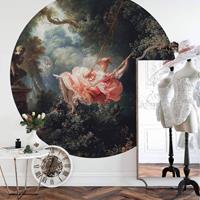K&L WALL ART Runde Fototapete Fragonard Kunstdruck Tapete Die Schaukel Vliestapete Barock Deko Ã 140 cm