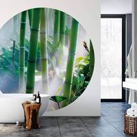 K&L WALL ART Runde Fototapete Bambus Wald Tapete Feng-Shui Vliestapete Deko Wandbild Ã 140 cm