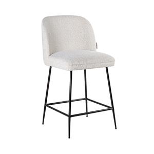 Richmond Interiors Richmond Barstoel Pullitzer BouclÃ© - Wit (zithoogte 69cm)